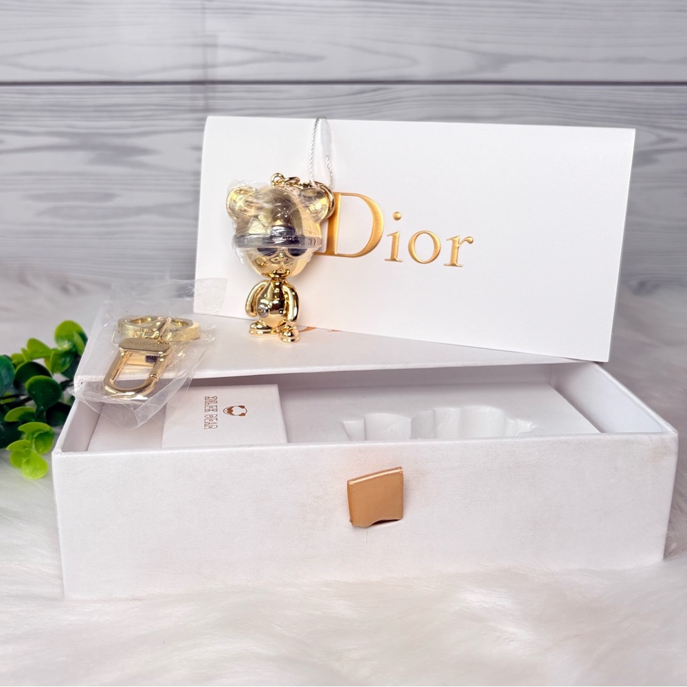 Dior INLEX Bear‎ Gold And Silver Keychain/Charm